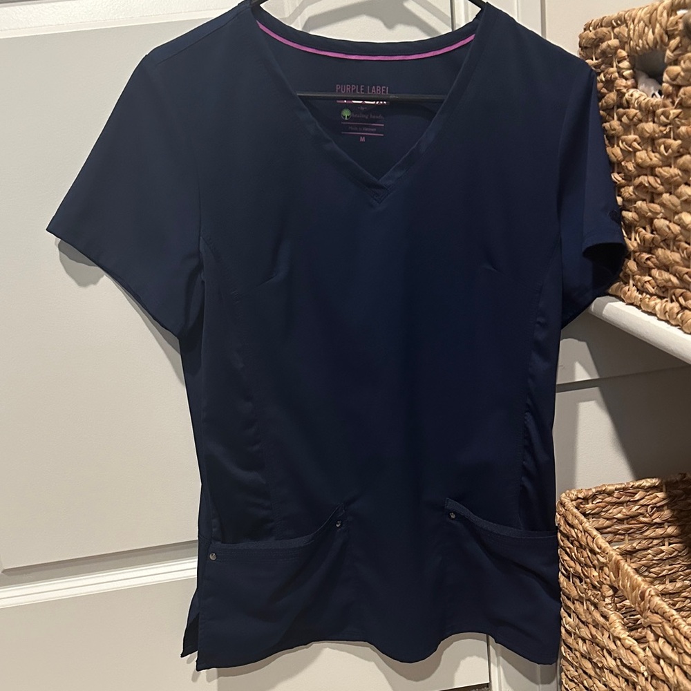 Navy V-Neck Women’s Scrub Top